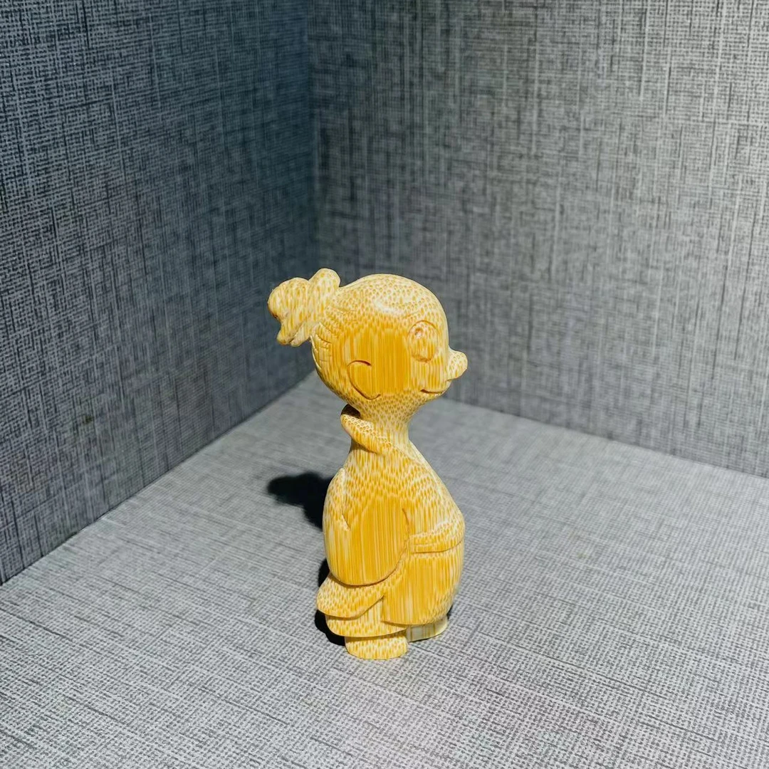 可爱创意有趣的竹雕小人 桌面摆件把玩 包包钥匙手机挂饰 小礼物