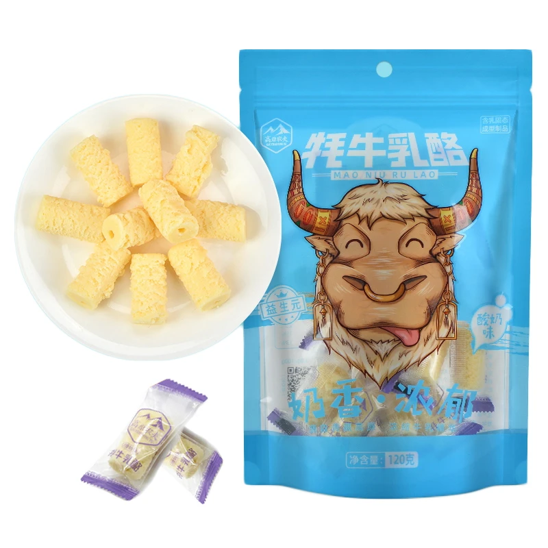 高原农夫青藏高原牦牛奶醇奶疙瘩酸奶棒120g/袋牦牛奶奶酪干吃