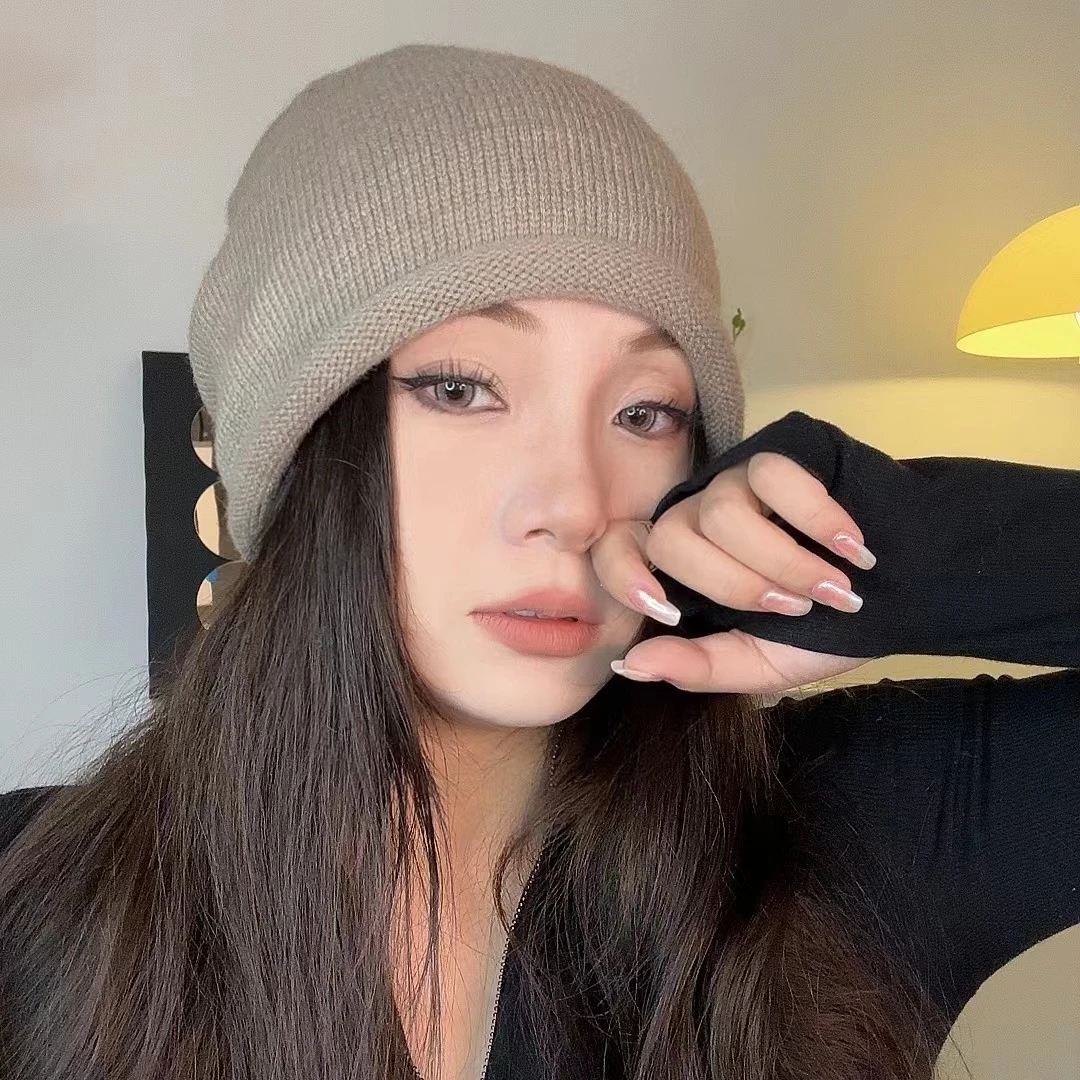 【一口帽社】054冬季新品钟楚曦冷帽堆堆帽百搭英伦毛线帽