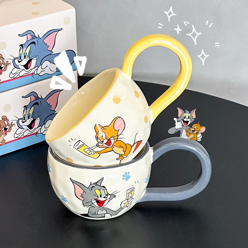 猫和老鼠设计创意陶瓷大耳朵手把杯马克杯家用情侣对杯早餐咖啡杯