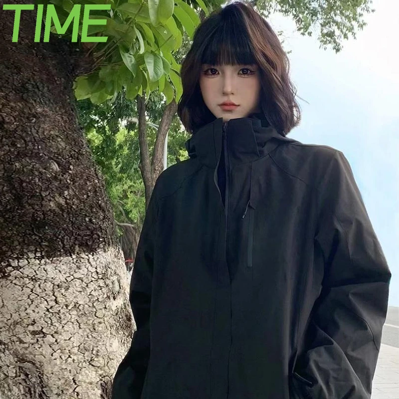 山系户外三合一可拆卸防水美式冲锋衣男女生日系潮牌机能运动外套