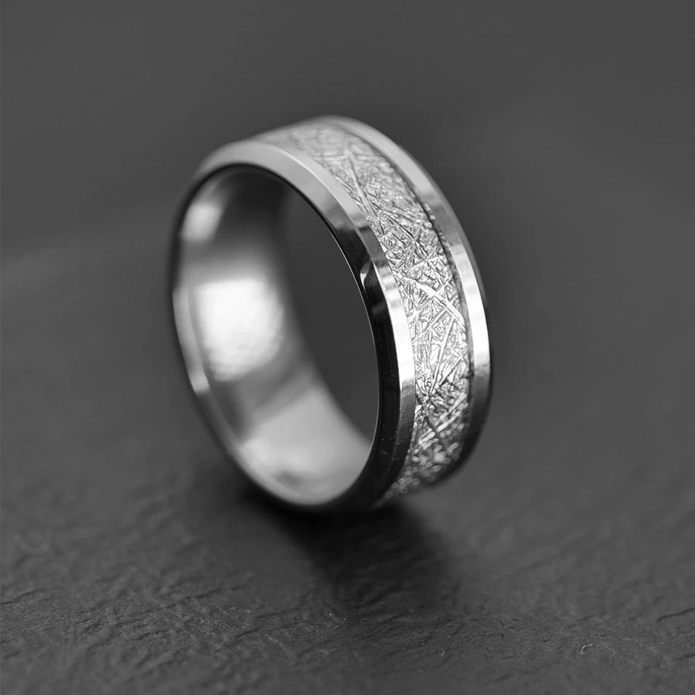 钛钢戒指 钛钢戒指 钛希洛 雾凇纹简约男士小众个性百搭手工指环