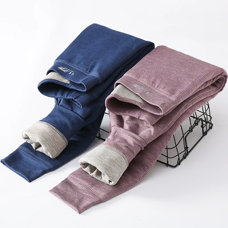 陆陆福棉裤男童冬季加厚三层蚕丝德绒女童夹棉保暖裤高腰打底裤子