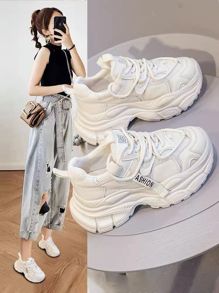 厚底老爹鞋女ins潮2023秋季新款网红爆款松糕休闲运动鞋轻便显瘦