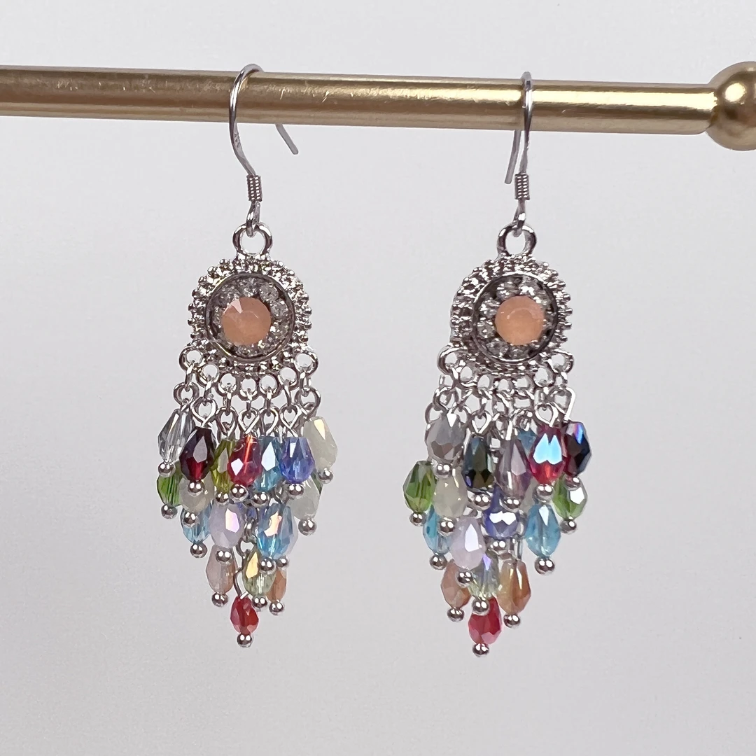 铜合金耳饰 06#（醉玲珑）925银韩国小众设计手工耳环时尚气质