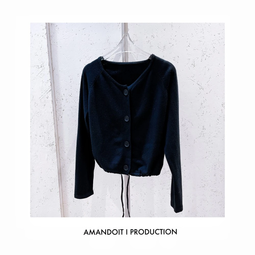 3546丨圆领长袖短款开衫外套