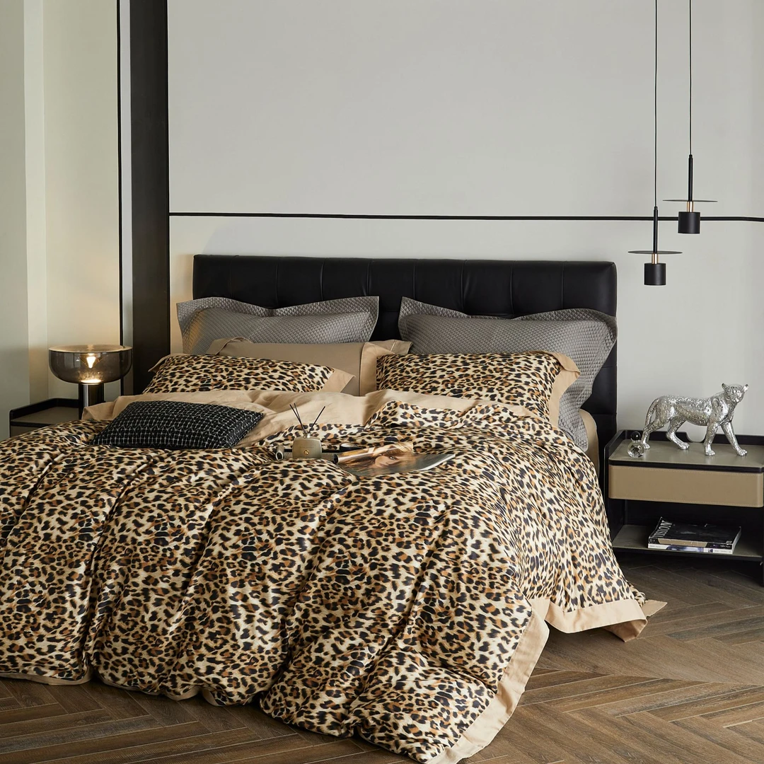 MINSUN-金太阳【豹纹】豹纹全棉磨毛设计师高定磨毛贴肤软糯四件套