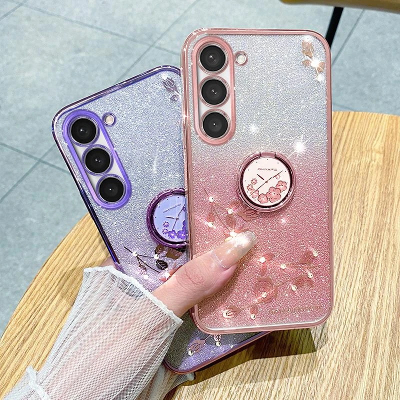 三星s23fe手机壳s23保护套Galaxy新款s23+电镀渐变色s23ultra全包