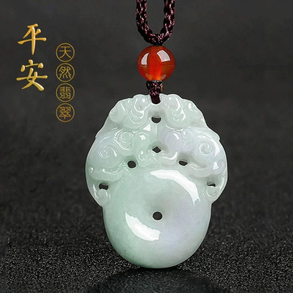 天然缅甸翡翠A货糯冰种双貔貅立体精雕吊坠男士女士挂件DD912