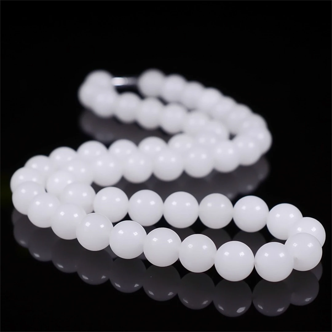 DD626 高端天然精选级新疆金丝玉卡8圆珠妈妈链轻奢女士项链