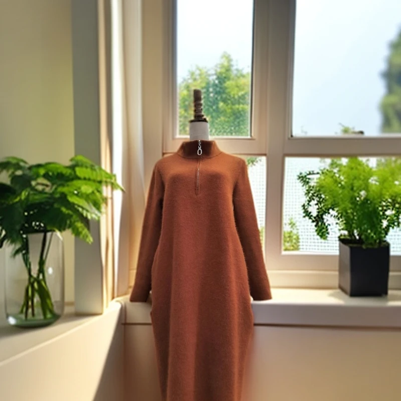 时尚休闲保暖显瘦毛衣裙202218（加厚款）