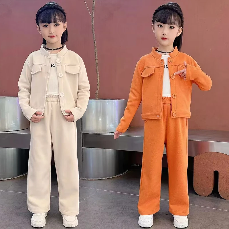 女童套装秋装2024新款中大童女孩时髦洋气时尚休闲春秋秋季两件套