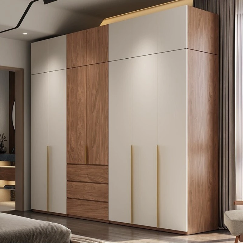 衣柜家用卧室现代简约经济型小户型平开门成品组装衣帽间拼色衣橱