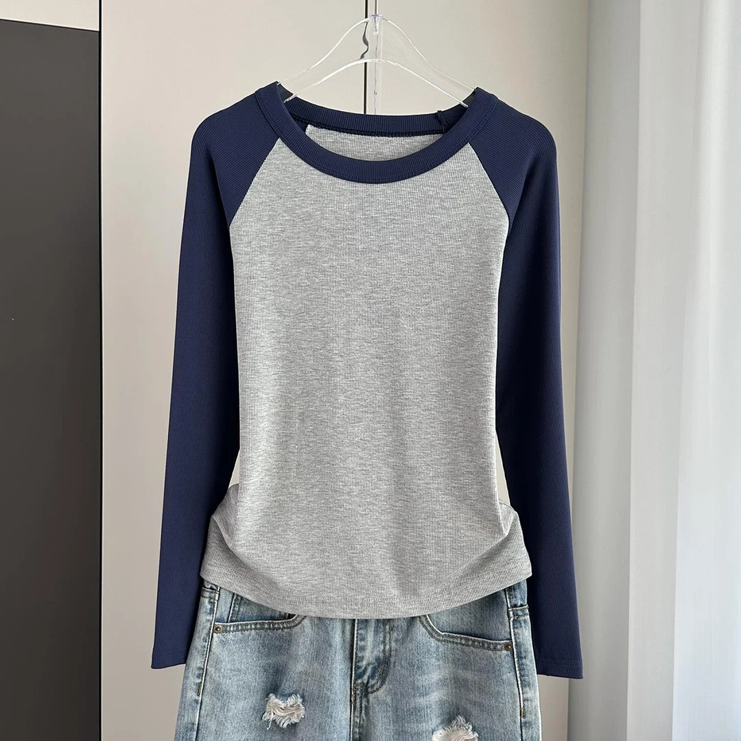2025年新款春秋季薄款内搭长袖T恤莫代尔螺纹打底衫显瘦上衣女冬