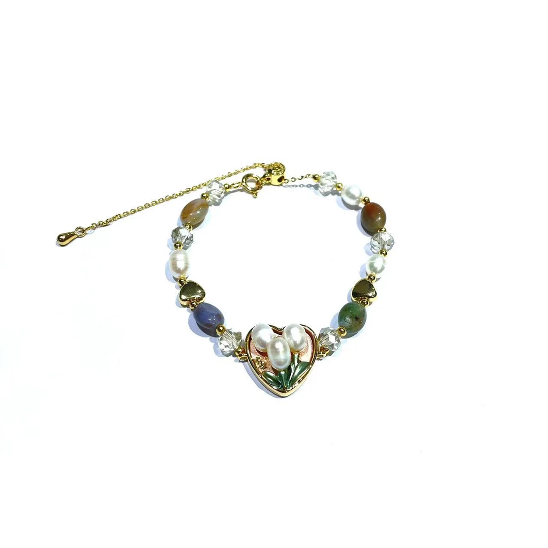 铜合金手链 设计师款简约时尚精致油画手链~512201