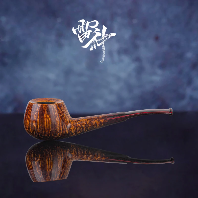 石楠木手工烟斗经典外交官斗便携直式