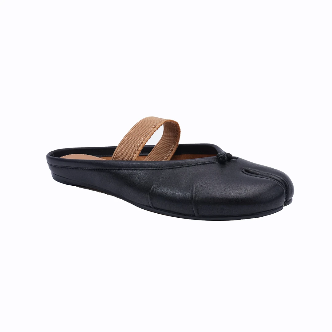 【分趾拖鞋黑色】MQ6050舒适时尚百搭夏季平跟女士半拖凉鞋