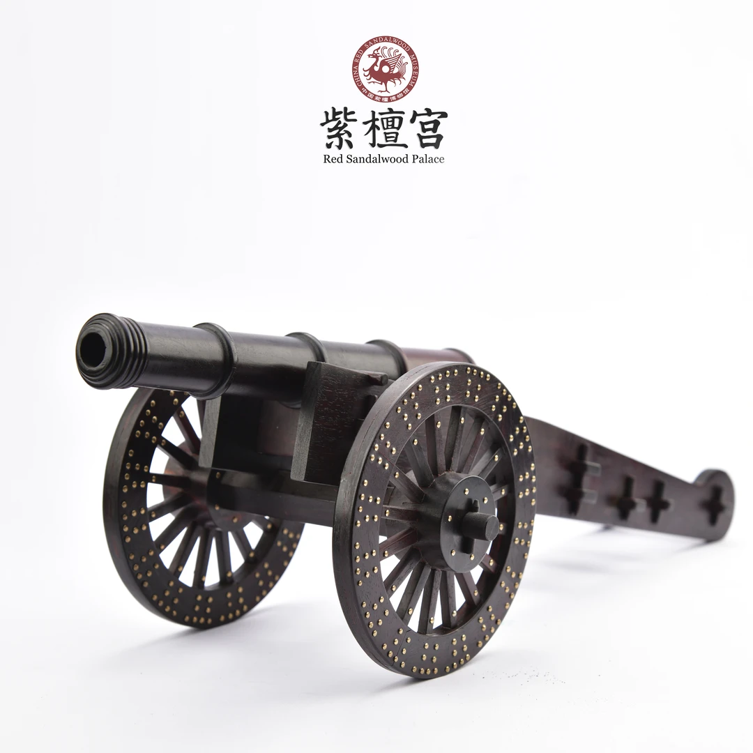 文玩好物小叶紫檀老料制清代火炮模型