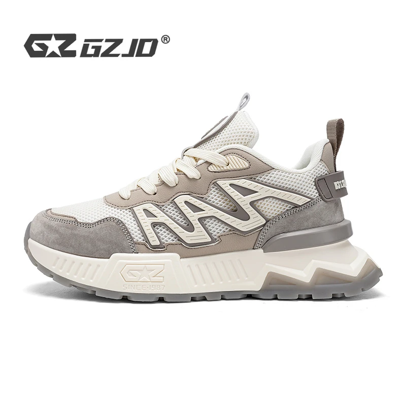 古芝迪厚底秋季新款轻奢男士百搭跑步鞋潮款潮流软底增高休闲鞋