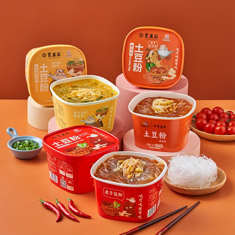 美味定西宽粉速食方便粉丝干粉条盒装火锅流汁宽粉鲜香冲泡1桶装