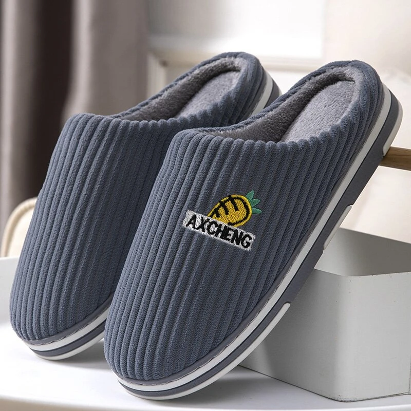 冬季棉拖鞋防滑厚底居家保暖月子棉拖鞋男女毛绒居家地板室内拖鞋