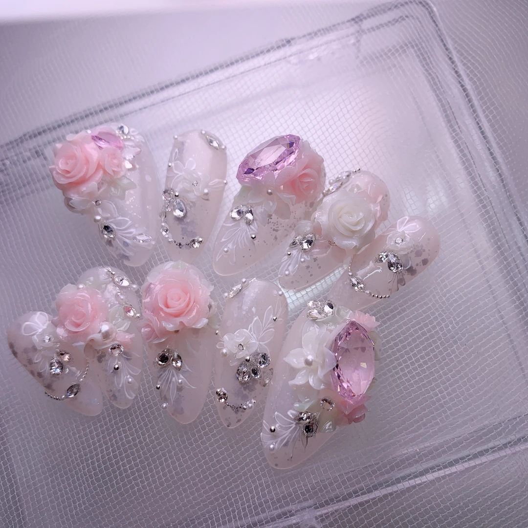 轻奢雕花系列 纯手工定制款雕花穿戴甲10片