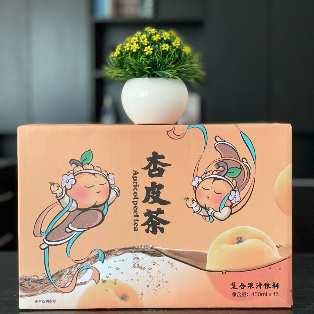 福泽果宝杏皮茶西北特色复合型风味果汁饮料450ml*15瓶