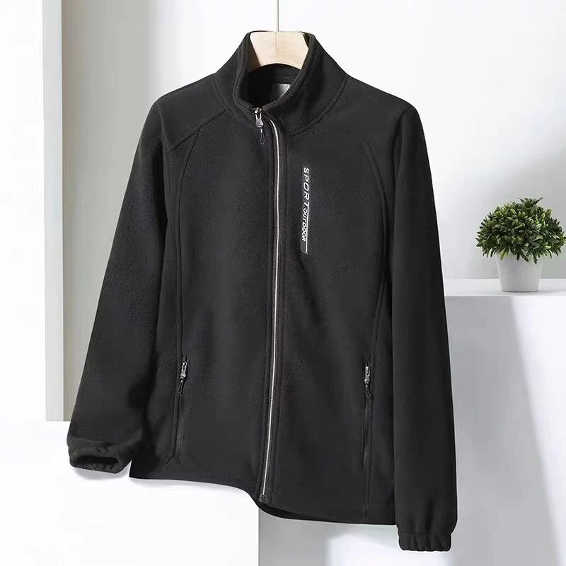 严选福利 男秋冬摇粒绒外套男款保暖加绒加厚内胆立领