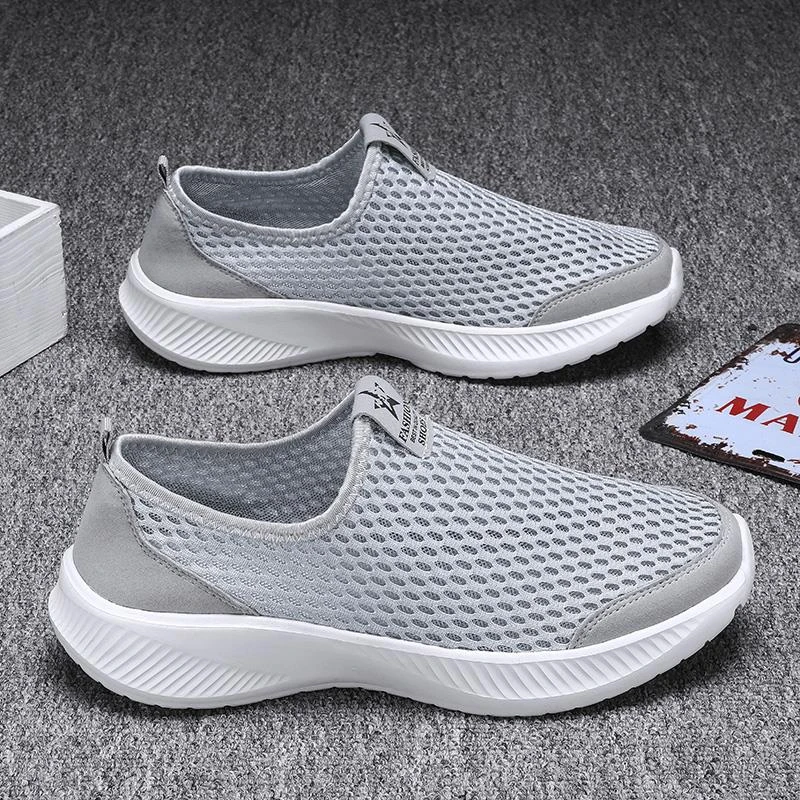 俞兆林轻奢高档男鞋夏透气网面休闲运动网眼软底薄款网鞋一脚蹬男