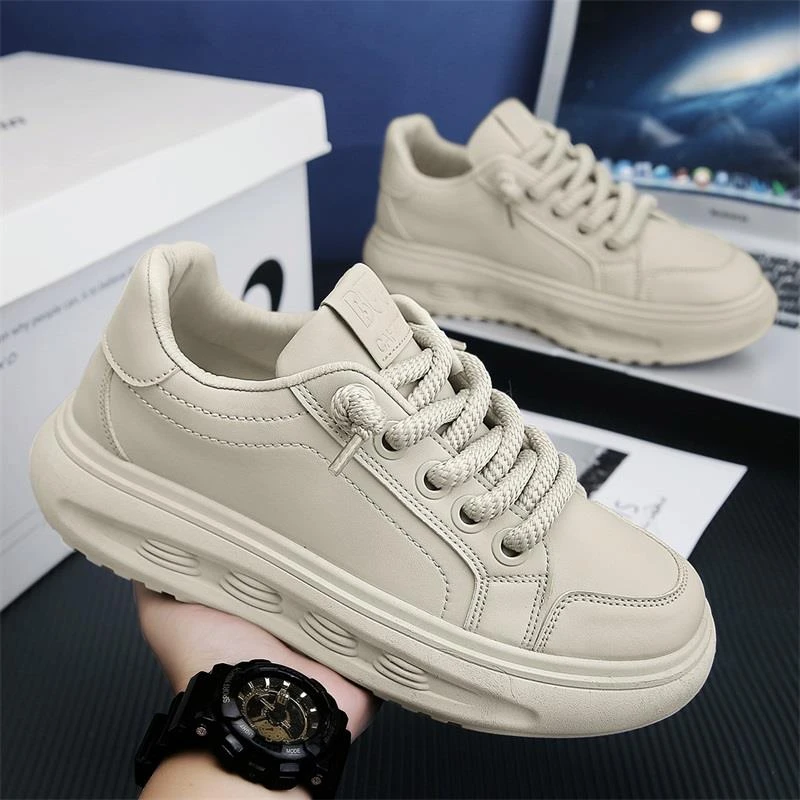 俞兆林轻奢高档男鞋夏新款厚底增高运动板鞋潮流百搭韩版休闲面包