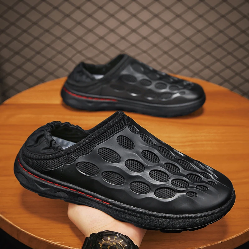 俞兆林奢高档男鞋室外运动户外洞洞鞋家居拖鞋透气沙滩凉拖鞋男款