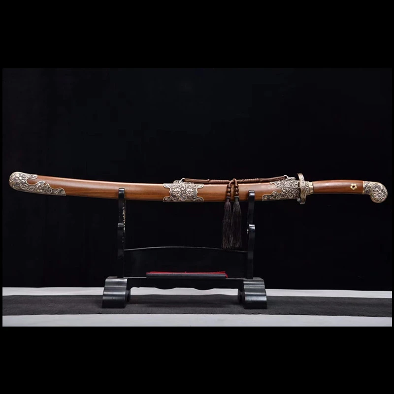 绣春刀沈炼同款铜装具手工锻打花纹钢雁翎刀未开刃