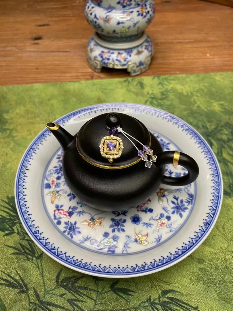 茶壶饰品《悠然》茶具装饰精致纯手工编制小提溜