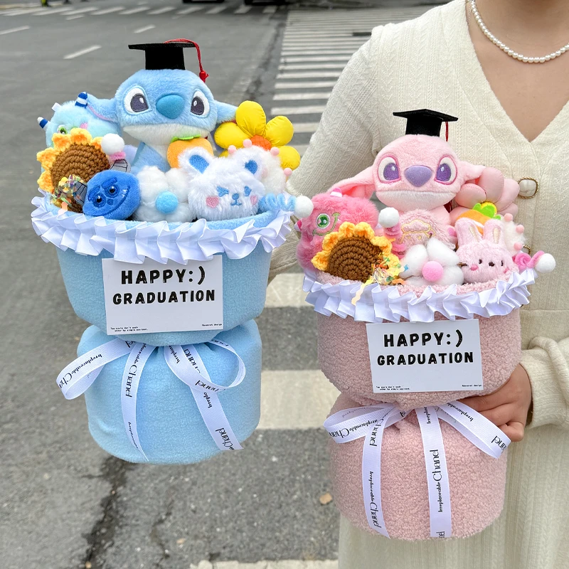 毛绒玩偶小香风花束毕业史迪仔创意仿真花儿童节生日礼物送中高考