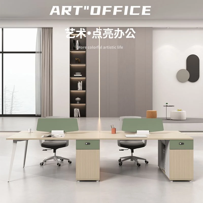 【办公甄选】职员办公桌椅组合简约现代办公室桌4四6人位电脑桌子