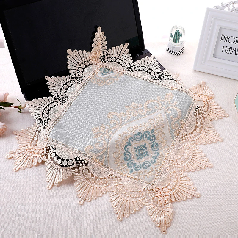 多用途笔记本罩蕾丝手提电脑遮盖布机顶盒音箱打印机茶具防尘布套