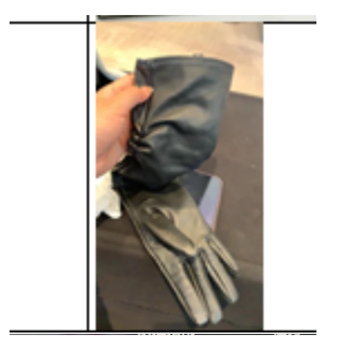 蓝蒂蔻褶皱长手套羊皮可触屏时尚01364