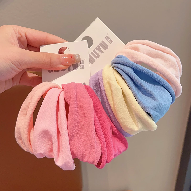 儿童面膜发圈高弹力无缝加宽发圈小女孩扎高马尾头绳不塌宝宝皮筋