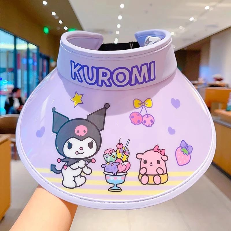 库洛米女童太阳帽夏季防紫外线户外防晒帽女孩空顶帽儿童遮阳帽子