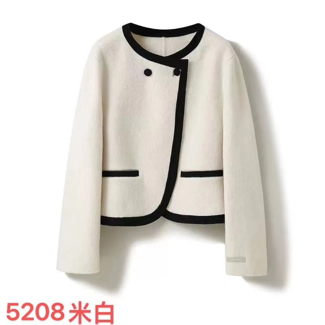 MARCOJOSH/马可乔希气质百搭小香风羊.毛大衣时尚轻奢韩版5208