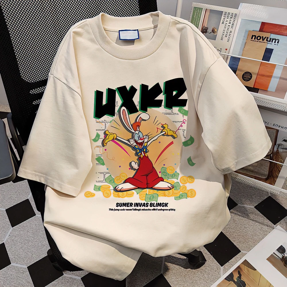 美式街头风男女童短袖T恤纯棉夏季新款卡通八哥印花中大童#V2883