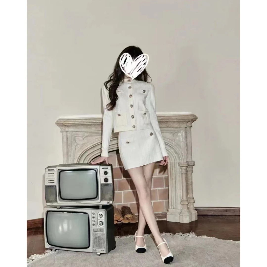 小香风富家千金高级感气质轻奢上衣女春秋季超好看时尚包臀半身裙