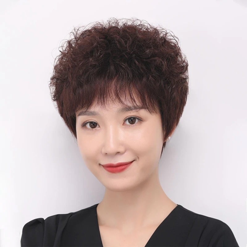 【精烫款】假发女短发女士款品牌假发套短卷发全真发减龄持久
