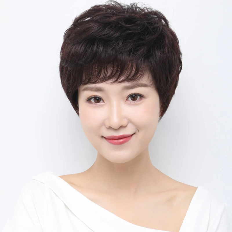 【主持人同款】假发女短发中年妈妈女款短直发全头套式自然舒适