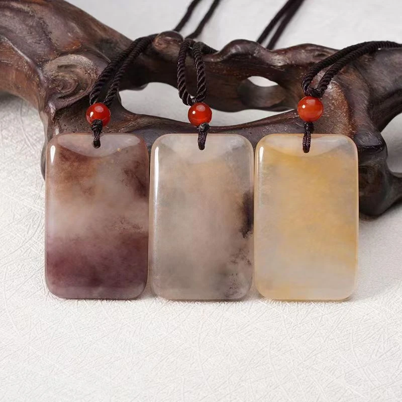 新疆金丝玉平安无事牌吊坠紫罗兰时尚百搭女款紫罗兰项坠精美挂坠