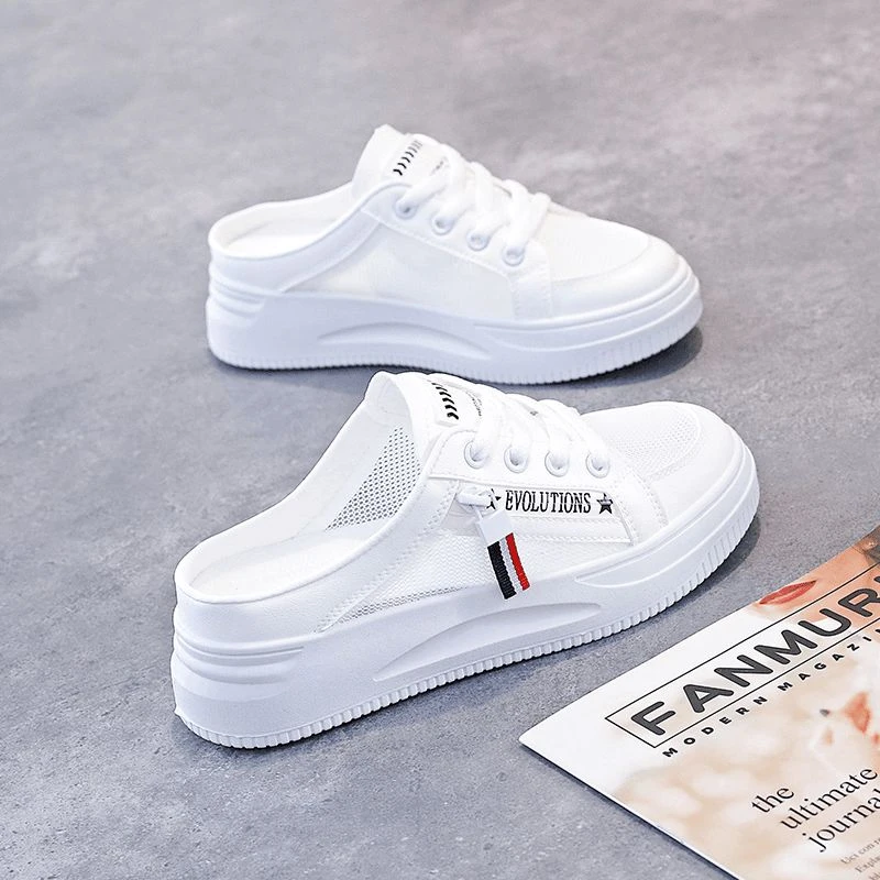 日本GP夏日懒人凉拖鞋网面透气一脚蹬外穿休闲半拖百搭厚底时尚小