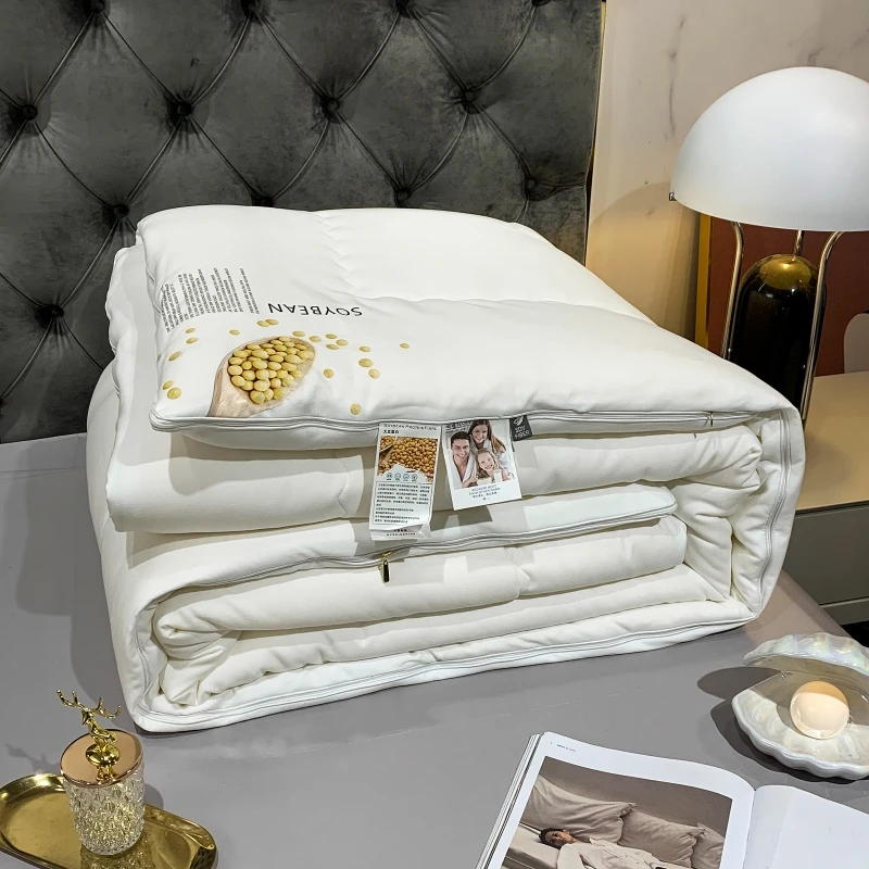 蚕绒棉子母被大豆纤维二合一四季通用加厚被褥双人保暖被芯大豆被