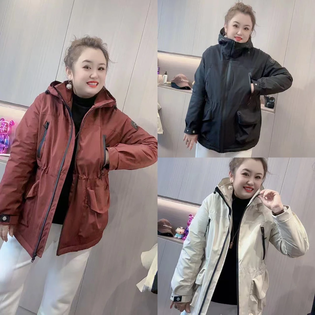 781（丹姐家）新款二棉冲锋衣高级感宽松休闲户外运动夹棉风衣外套