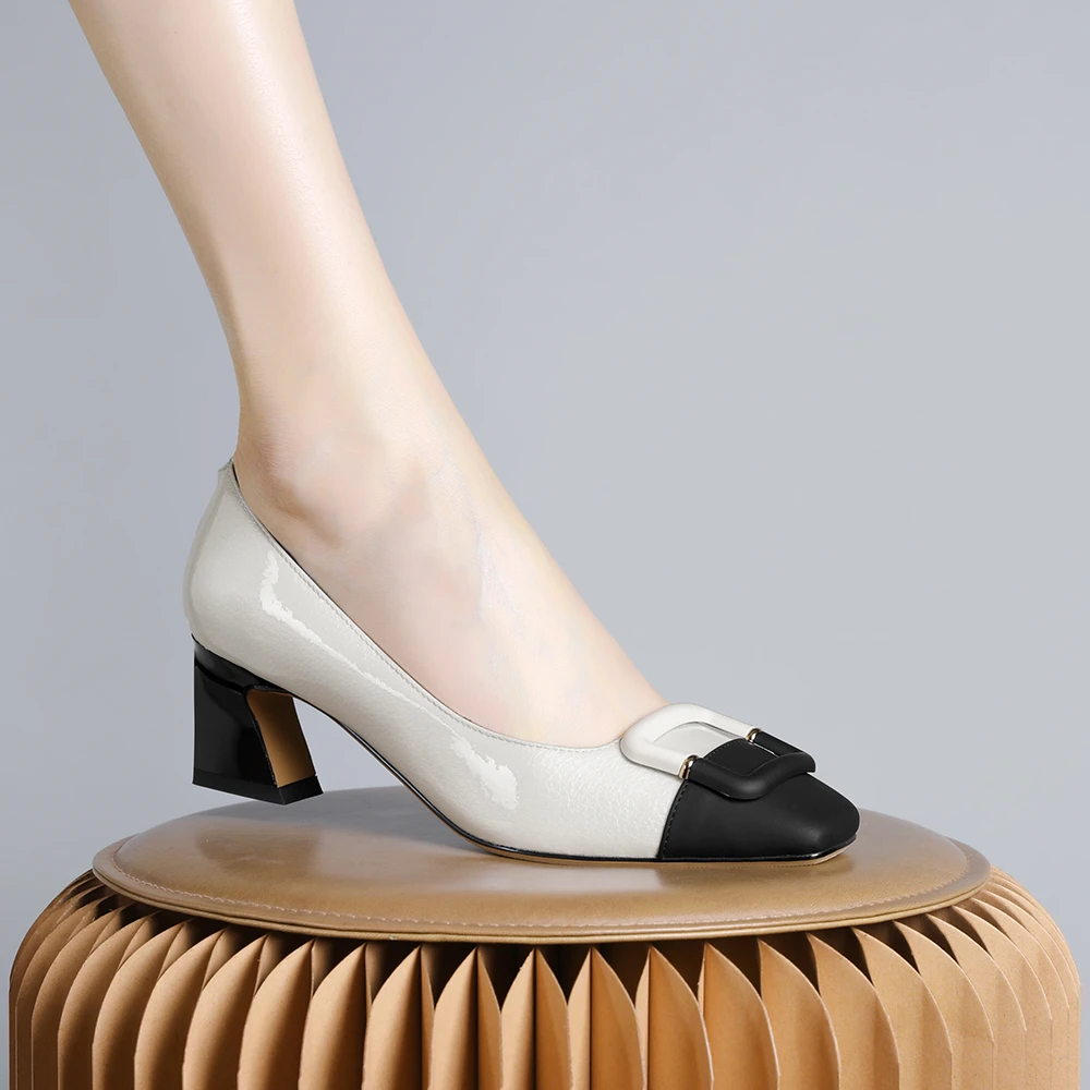 妮彩诗2024新款法式小香风玛丽珍单鞋温柔气质配裙子女鞋百搭1448