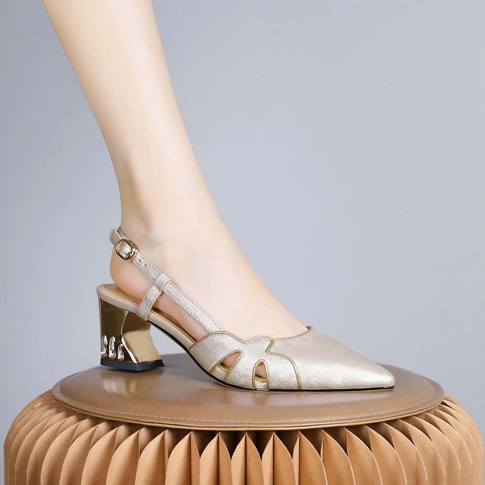 妮彩诗2024年新款欧美时装凉鞋绝美性感一字扣带显瘦百搭气质1920
